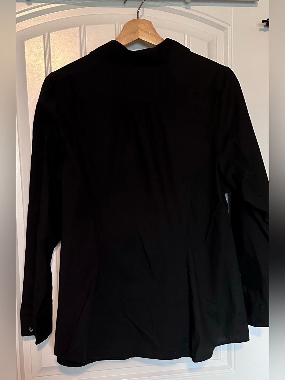 Lane Bryant Black Stretch Button Front Career Blouse Long Sleeve - Picture 2 of 5